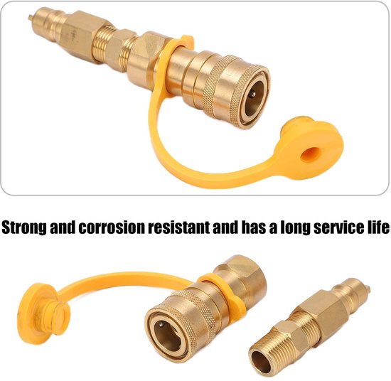 Vt products - Propaan Quick Release Fitting Adapter - Compacte Gas Quick Connect Adapter - Duurzaam en Betrouwbaar - 3/8in Messing Mannelijke - Perfec van Merkloos — afbeelding 5
