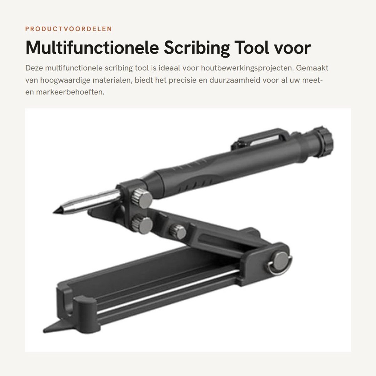 Dailygoods- Scribing Tool Hoogwaardige Aluminiumlegering - Multifunctioneel Gereedschap - Houtbewerking - Precisie - Duurzaam - Waterbestendig - Markeerstift