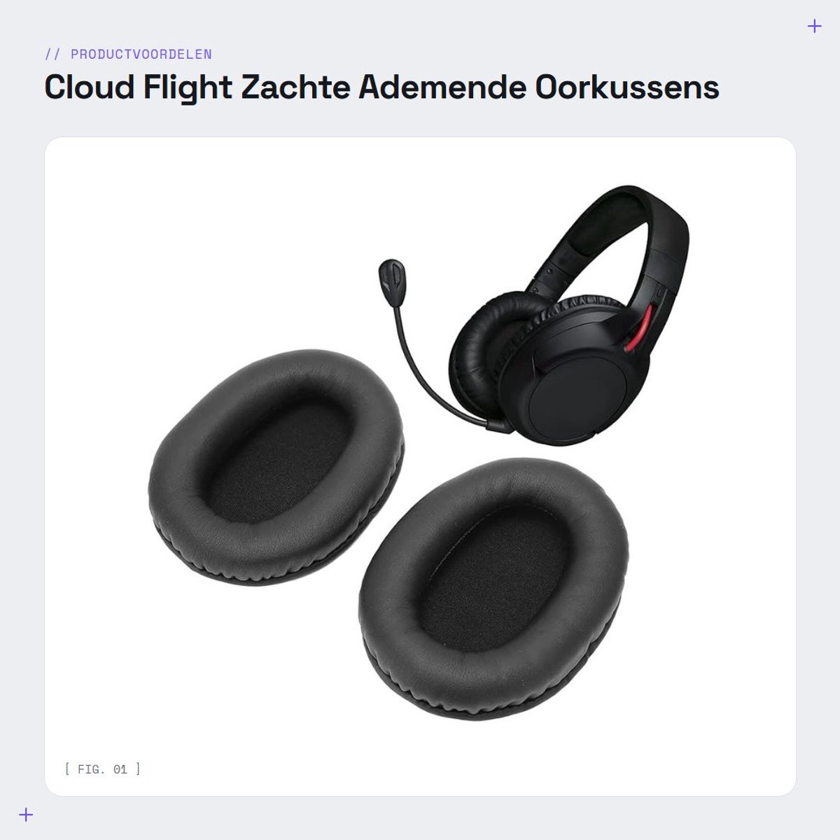 Dailygoods - Cloud Flight Zachte Ademende Oorkussens - Vervangende Headset-oorkussens - Comfortabel en Duurzaam - Geschikt voor Gaming - Universeel en...