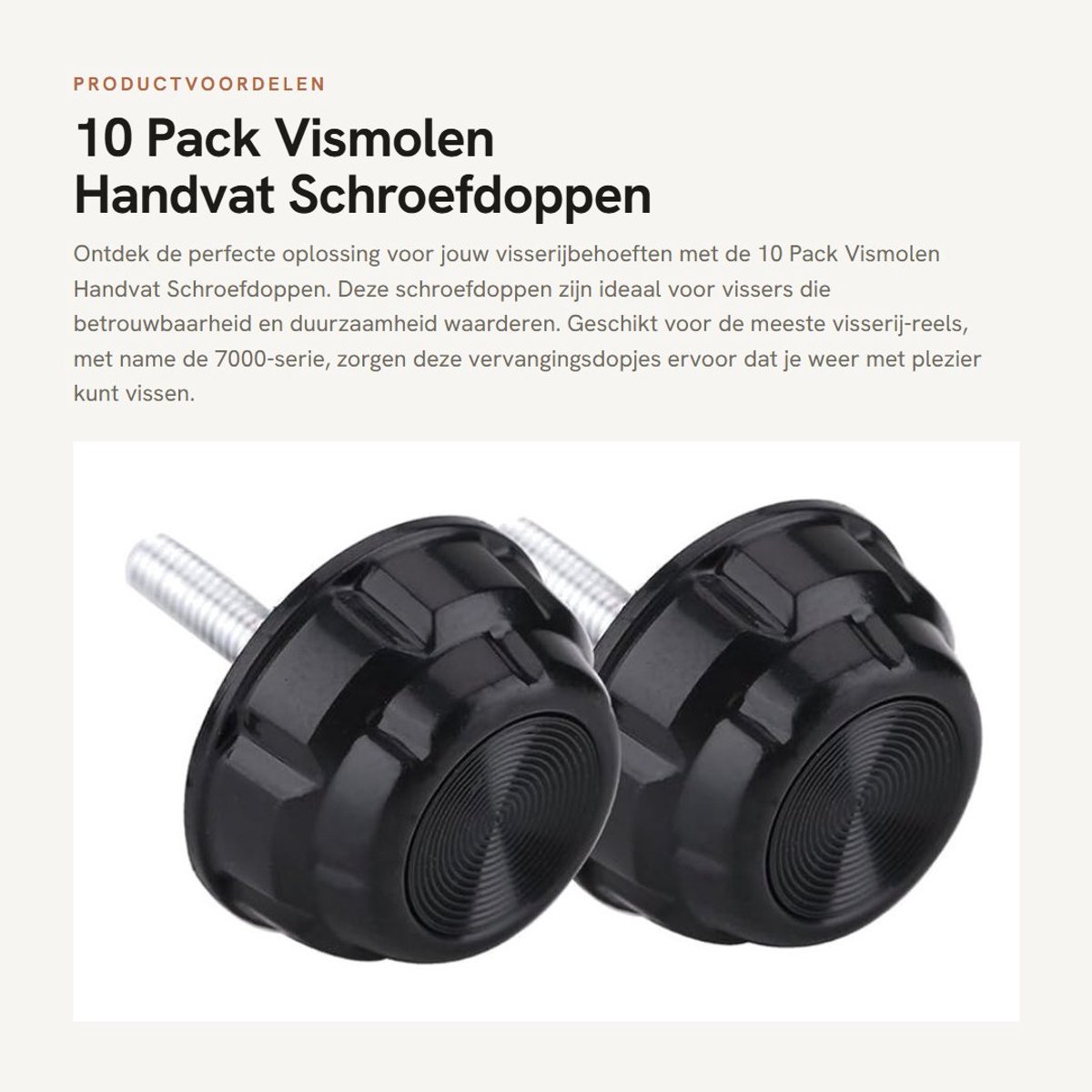 Dailygoods- Vismolen Handvat Vervanging - 10 Pack - Duurzaam - Schroefdoppen - Geschikt voor Vissers - Eenvoudig te Installeren - Visserijaccessoires