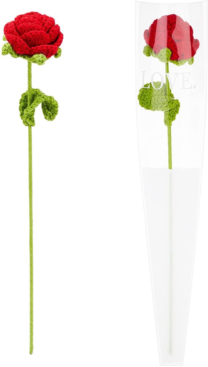 Dailygoods- Gebreide Rozen Handgemaakt - Kunstbloemen Boeket - Kunstmatige Bloemen - Gehaakte Rozen - Creatieve Accessoires - Inspirerende Decoratie