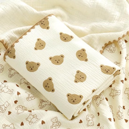 Dailygoods- Babydeken Ademend - Zacht/Comfortabel - Lichtgewicht - Schattig Gestippeld Patroon - Koel/Verwarmend - Crêpe Katoengaren - Kinderdeken — afbeelding 5