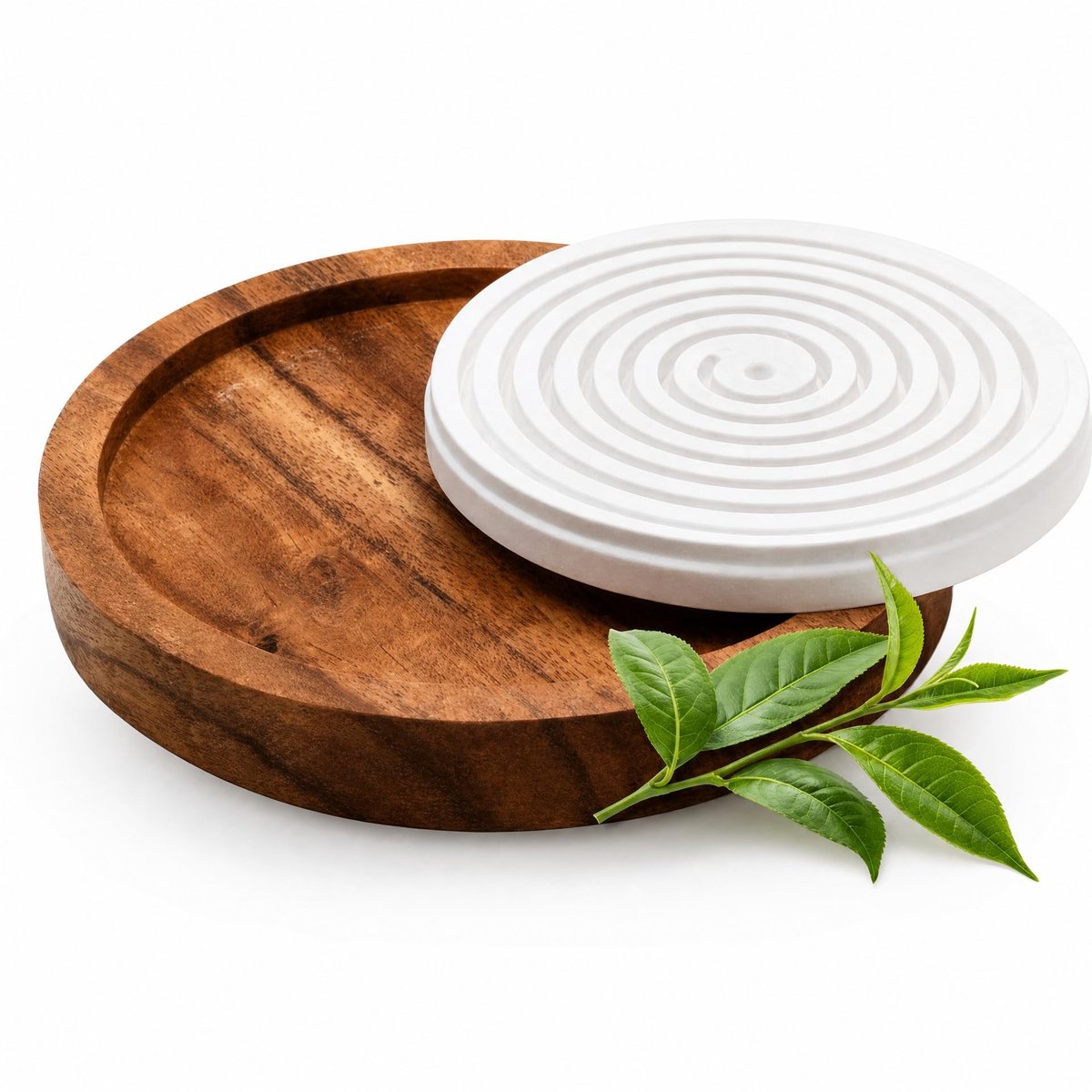 Dailygoods- Geursteen Handgemaakt - Aroma Steen - Etherische Oliën - Houten Bord - 45 mm Diameter - Perfect voor Aromatherapie - Geur Diffuser