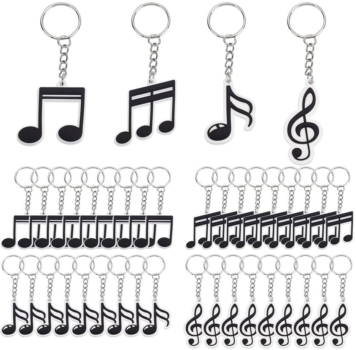 Dailygoods- Sleutelhanger 40 Stuks - Muzieksleutelhanger - Feestgeschenken - Cadeaus voor Muziekliefhebbers - Lichtgewicht - Inclusief geschenkzakje - Sleutelsleutelhanger