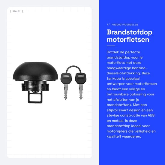 Dailygoods- Brandstofdop met sleutels - Tankdop - Zwart - ABS/Metaal - Voor OPEL/VAUXHALL/Nissan - Verpakking 7,5x6,5x7,5cm