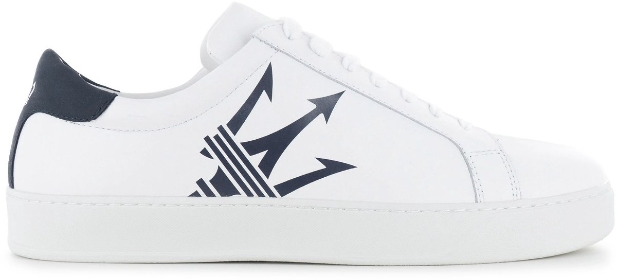 Maserati Maxi Trident Leather - Heren Sneakers Schoenen Wit 9200326 , Maat: EU 41