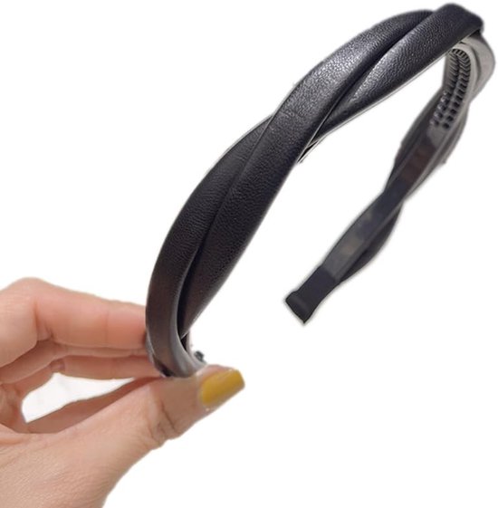 Dailygoods- Hoofdband Antislip - Gevlochten Dameshaarband - PU-leer - Elastisch - Lichtgewicht - Voor Dames en Meisjes - Haaraccessoire
