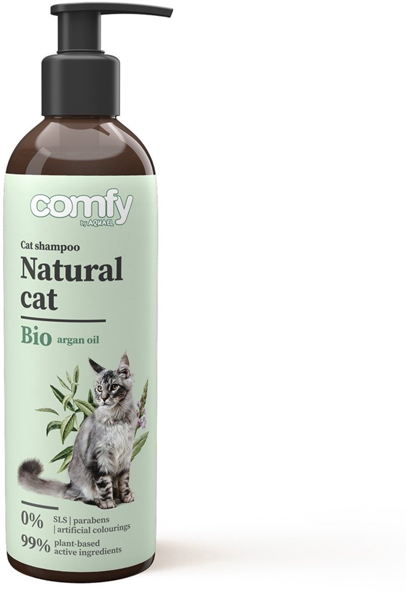 Comfy Natuurlijke kattenshampoo 250 ml | vachtverzorging met zijde, haver en aloë vera