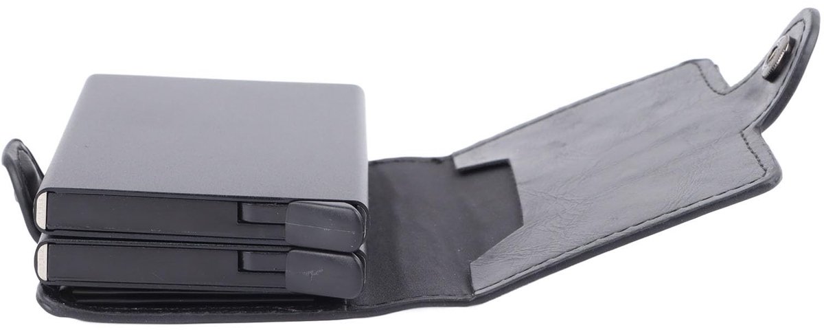 Dailygoods- Kaarthouder Dubbele Houder - Kaarthouder Meerdere Vakken - Aluminium PU - Antidemagnetiseren - Slijtvast - Luxe Afwerking - Kaartportemonnee