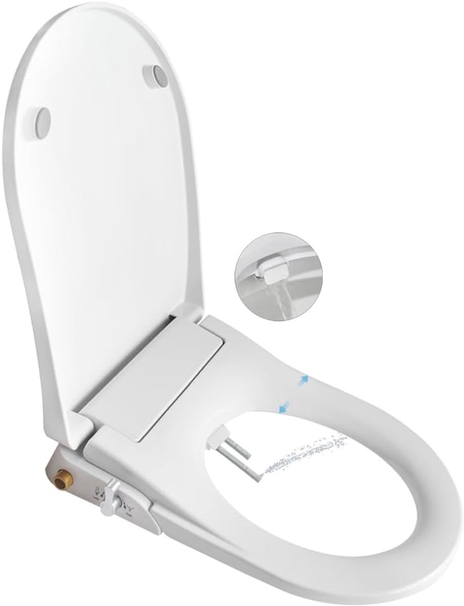 Toiletbidet Stoel - Douche WC - Persoonlijke Hygiëne - Zelfreinigende Sproeiers - 51 x 38 cm - Wit
