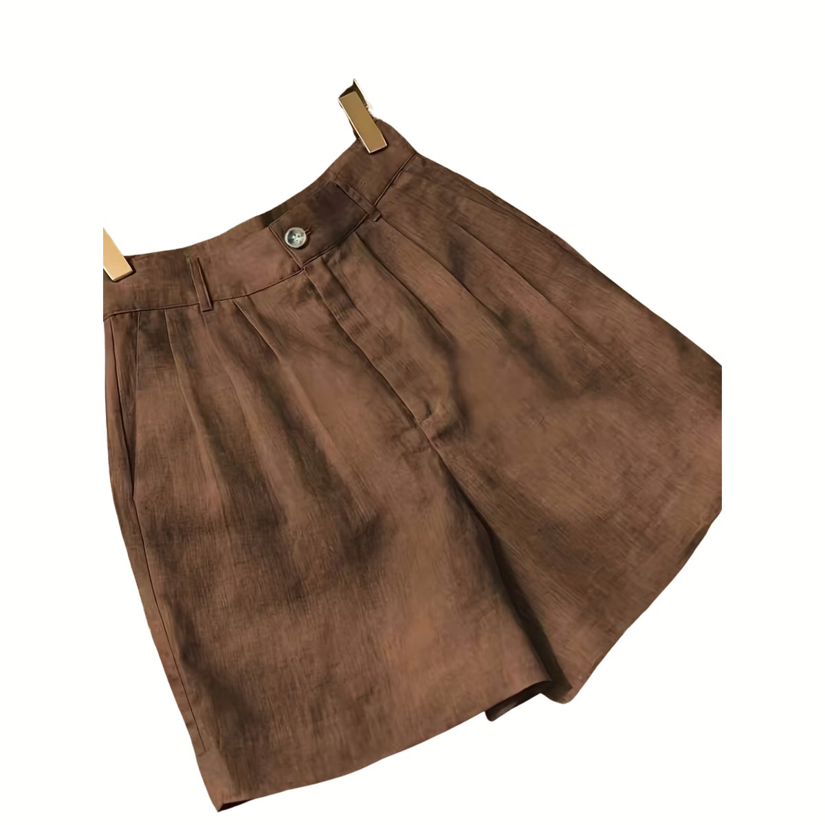 Currero Korte Linnen Broek Dames Zomerbroek Volwassenen Korte Broek Shorts Strandbroek Zomer Ibiza Stijl Koffie Bruin