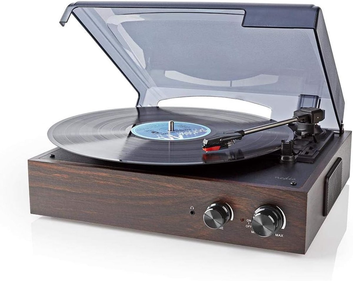 Platenspeler - Vinylspeler - Muziek Luisteren - Ingebouwde Versterker - 33/45/78 Toeren - Bruin