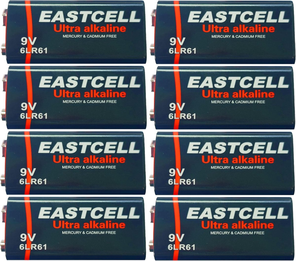 Blok Batterijen - 9 Volt - Apparaten Voeden - Lekvrije Houdbaarheid - 8 Stuks - Alkaline