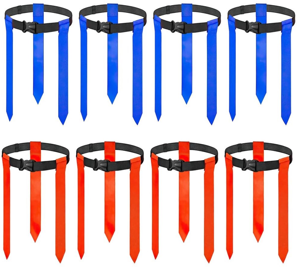 Dailygoods- Voetbalset 8 Spelers - Verstelbare Riem - Vlaggen voor Training - Nylon/Gaas - Multifunctioneel - 2.5 x 118cm - Rugbyvlagset