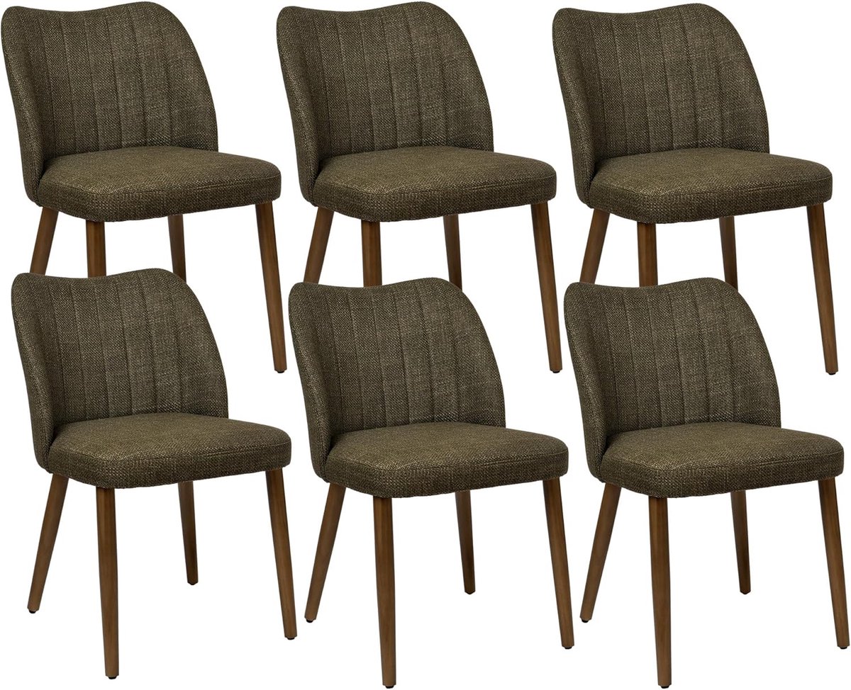 Eetkamerstoelen Set - Gestoffeerde stoelen - Comfortabel Zitten - Ademende Linnen Stof - S
