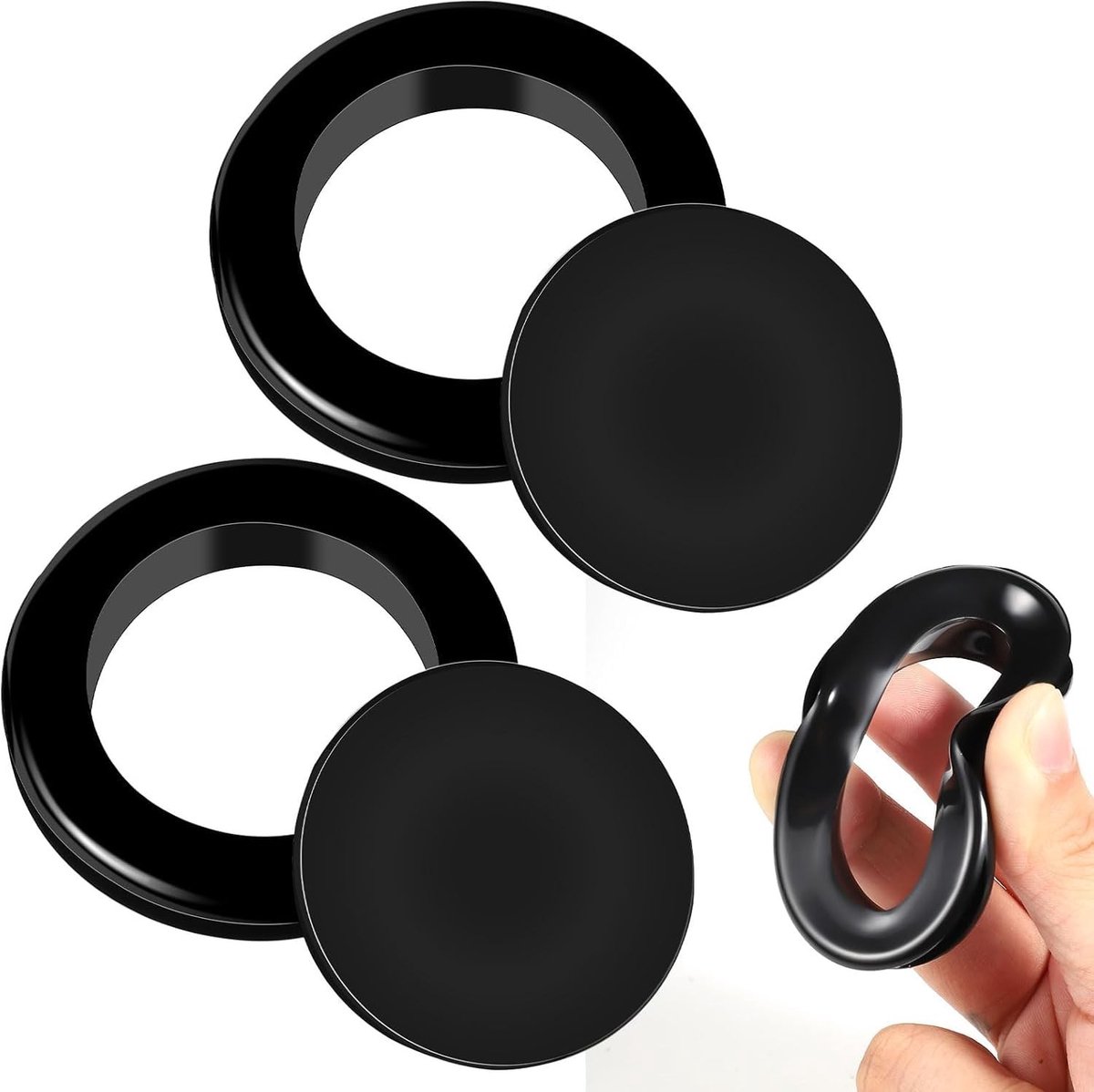 Dailygoods- Parasolkegel Set - 2 Stuks - Siliconen Ring/Afdekkap - Voor Glazen Tafel - Standaard Parasolgat 5 cm - Bescherming Tegen Krassen - Parasolhouder