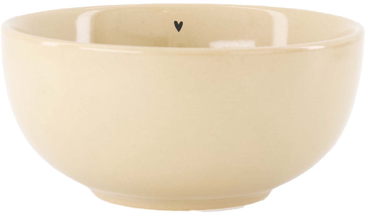 Zusss Bowl Heart Keramiek Sand / Black