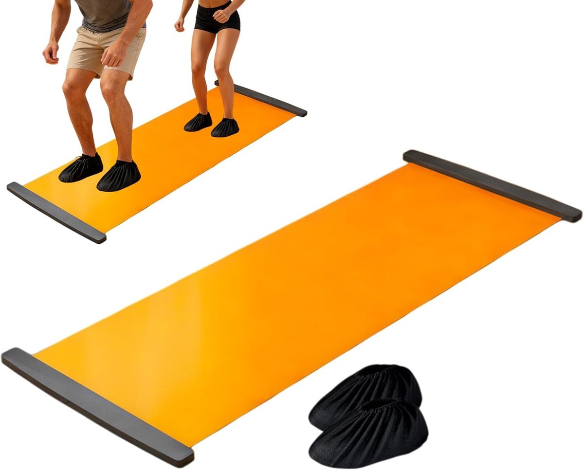 Oefening Glijplank - Fitness Trainer - Core Training - Impact Absorberend - 200 cm - Oranje