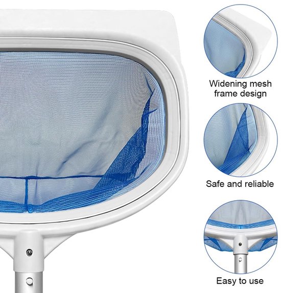 Dailygoods- Zwembadschepnet Fijnmazig - Vijverschepnet voor Algen - Bodemschepnet - Bladschepnet - Diep/Vlak Net - Uitwisselbaar van Dailygoods — afbeelding 4