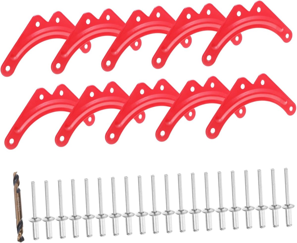 Ladder Versteviging Beugels - Hoeksteunen - Ladder Stabiliseren - Driehoekig Ontwerp - 10 Stuks - Rood
