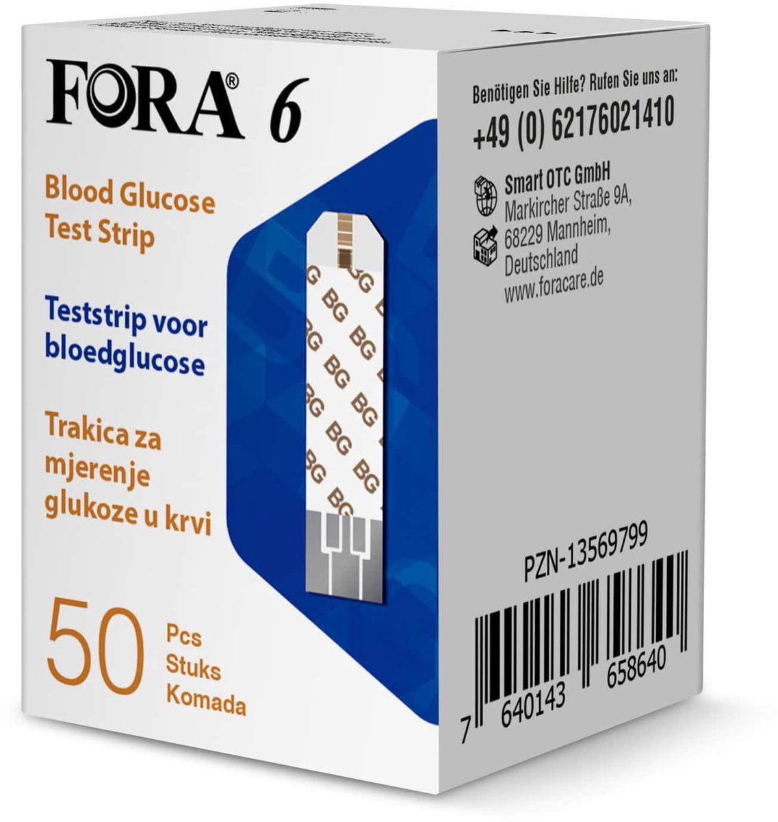 FORA 6 Glucose Strips per 50 - voor Glucosemeter/ Bloedsuikermeter
