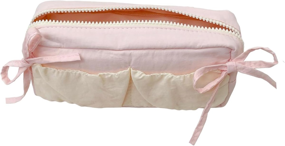 Pennenetui - Pennen Koffer - Spullen Organiseren - Meerdere Opbergvakken - 19x5x8 cm - Roze
