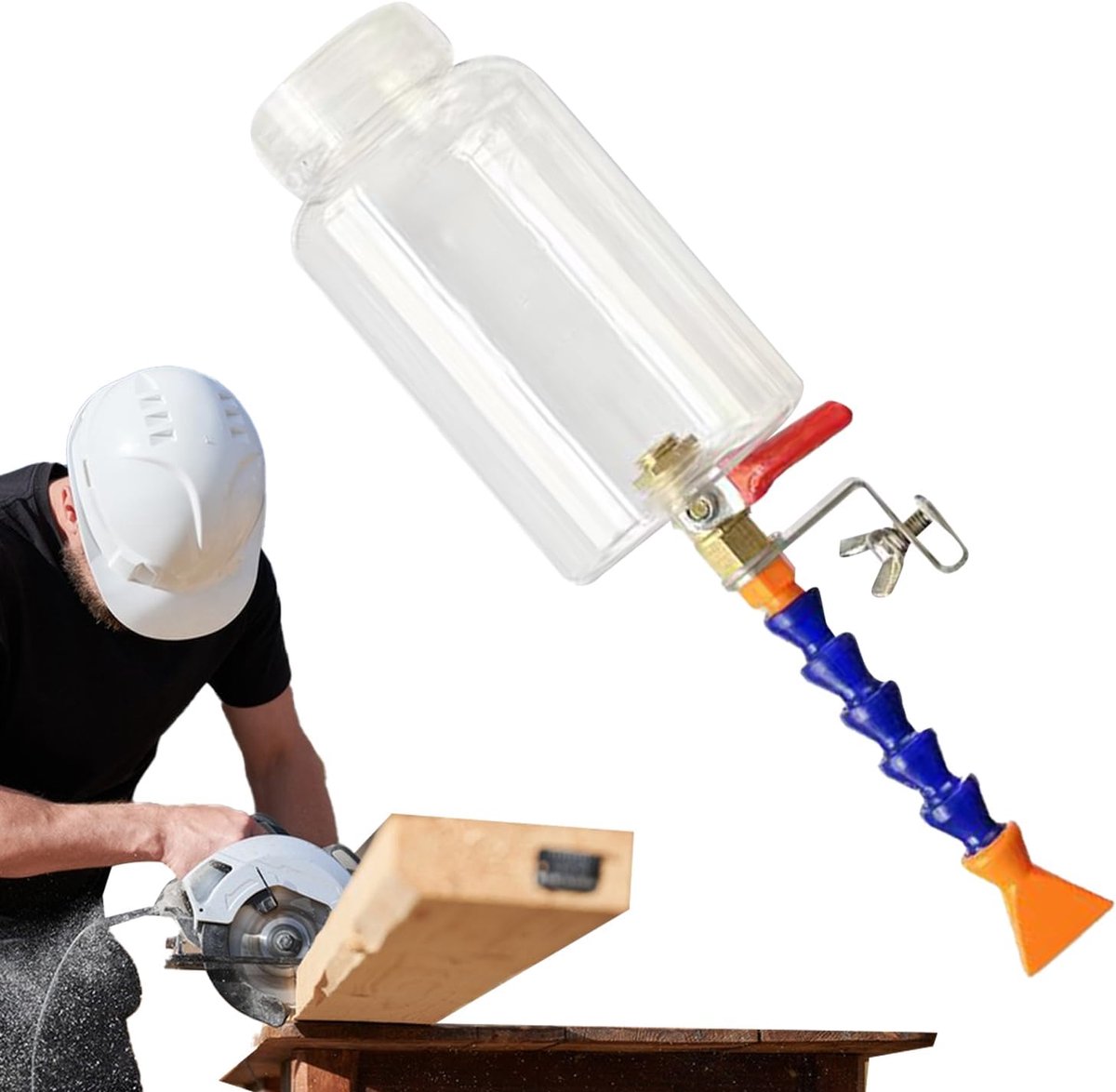 Watersproeier Opzetstuk - Stofverwijderaar Mondstuk - Koelen en Reinigen - Roestvrijstalen Frame - 500 ml Tank - Zilver