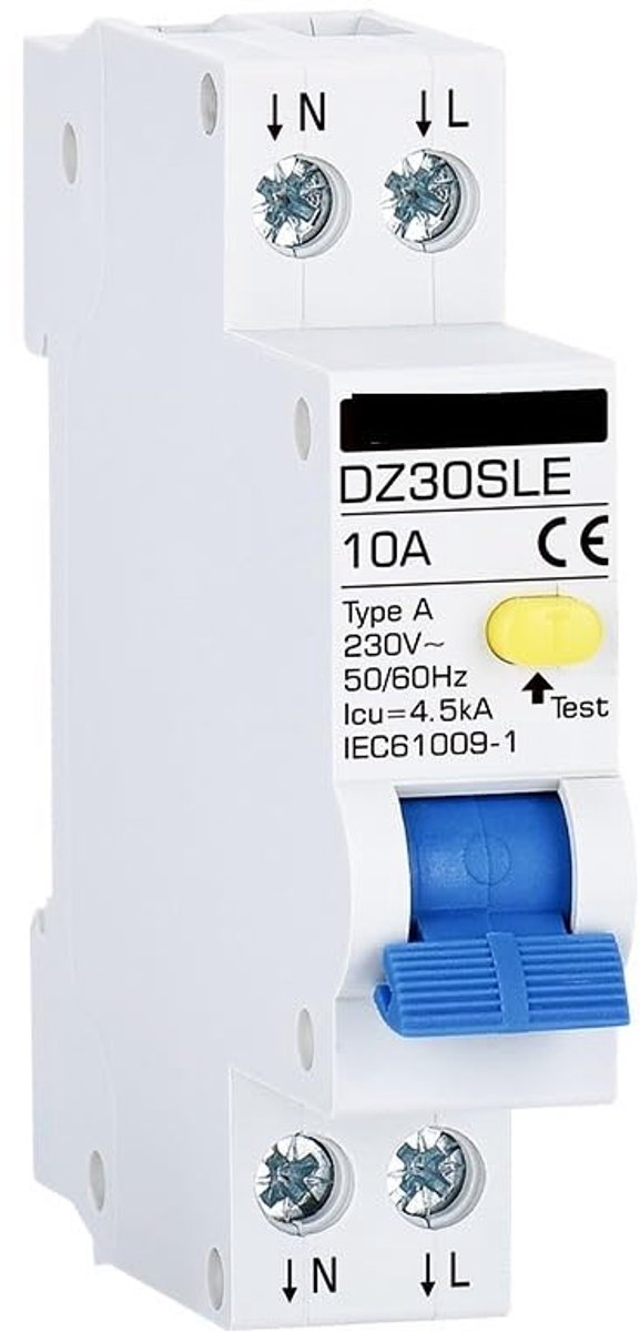 Aardlekschakelaar - Stroomonderbreker - Veiligheid Elektrisch - Type A 30MA - 10A 32A - Grijs