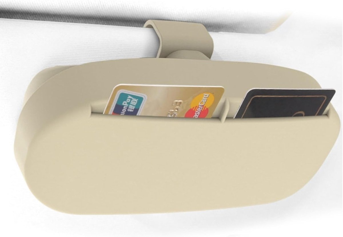 Brilhouder Auto - Opbergdoos Zonnebril - Veilig Opbergen - Krasbestendig Materiaal - 30 x 10 x 10 cm - Beige