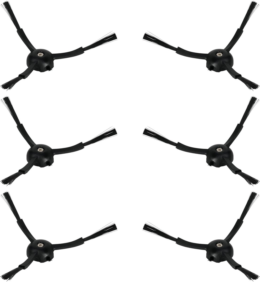 Dailygoods- Zijborstels Pack van 6 - Compatibel met Roborock S8/S8 Pro/Q Revo/Q8 Max - Duurzaam Nylon - Effectieve Hoek/Rand Reiniging - Eenvoudig te Installeren - Robotstofzuiger Borstels