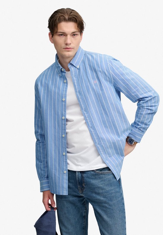 Superdry - Preppy Oxford Overhemd Relaxed Pasvorm - Heren - Lange mouwen shirts