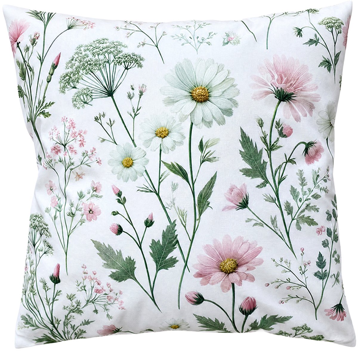 Clayre & Eef Sierkussen 45x45 cm Beige Polyester Bloemen