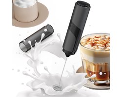 Elektrische melkopschuimer - Handmixer drankjes - Drankjes bereiden - Hygiënische beschermkap - 85 Gram - Zwart