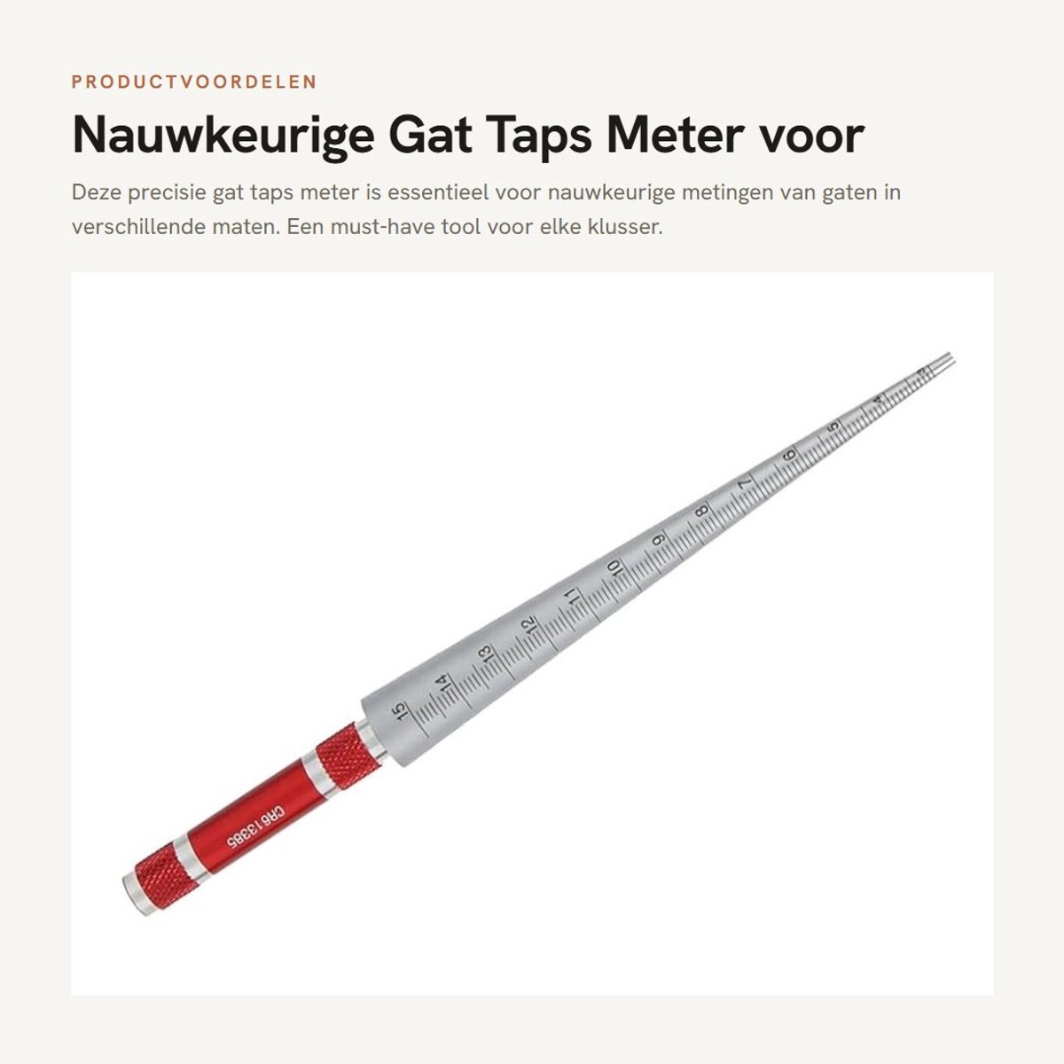 Dailygoods- Gatmeter Hoge Nauwkeurigheid - Taps Toelopende Meter - Roestvrij Staal - Meetbereik 1-6,5/3-15/15-30/30-45 mm - Schaalverdeling 0,1 mm - Handgereedschap - Meetgereedschap