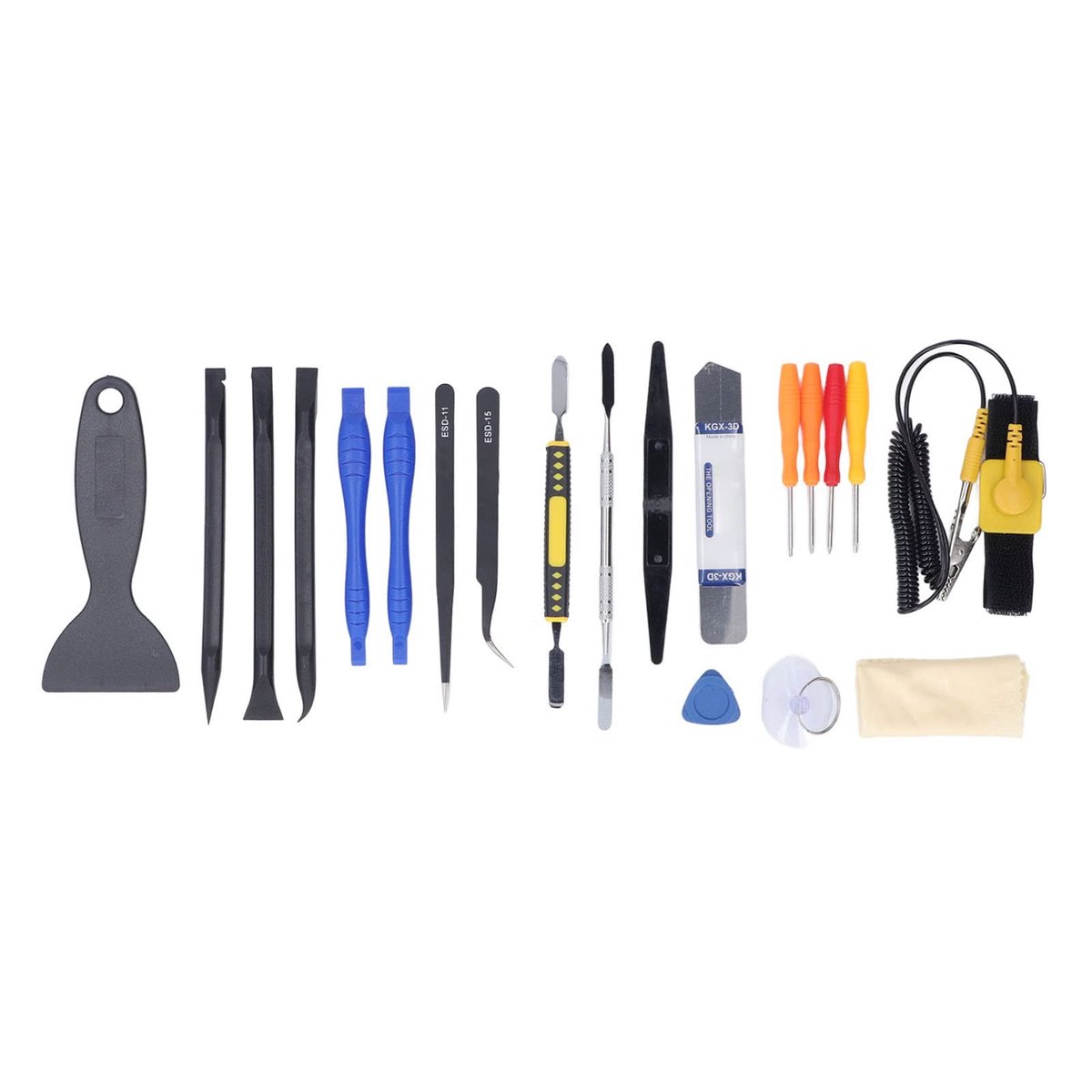 Dailygoods - Elektronische Onderhoudsreinigingsset - Telefoon Demontage Tool - Ergonomisch en duurzaam - 20 Stuks - Geschikt voor reparaties - Inclusi...