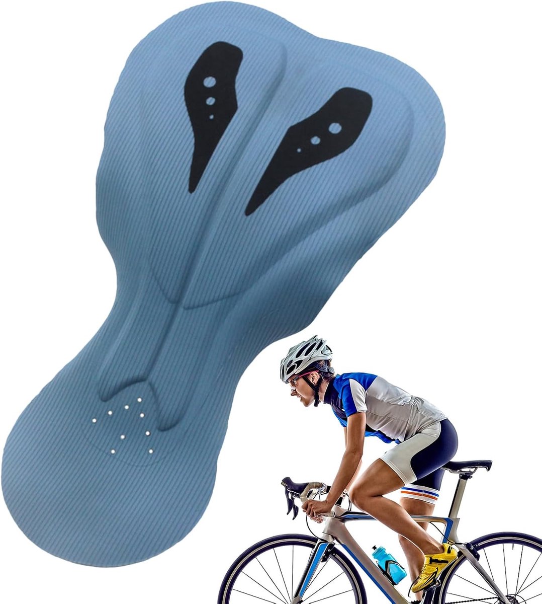 Fietszitkussen - Fietsondergoed - Comfortabel Fietsen - Schokabsorberend - 38x21cm - Zwart