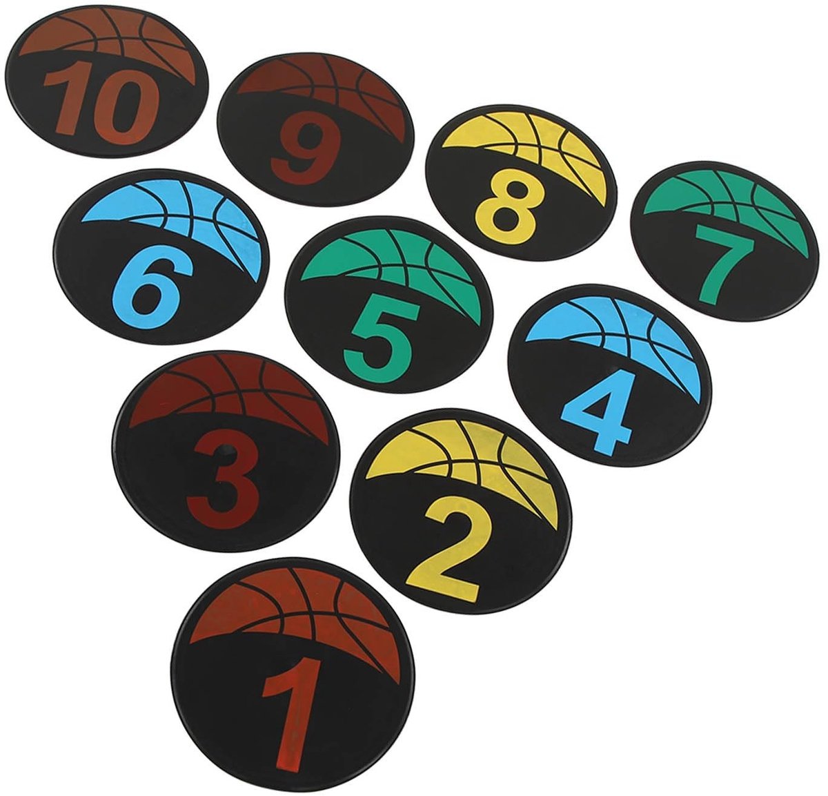 OmGoods - Dailygoody - Genummerde Floor Spot Markers - Spot Markers Set voor Sporttraining - 10 Nummers voor Voetbal en Basketbal - Ideaal voor Snelheid en Behe...