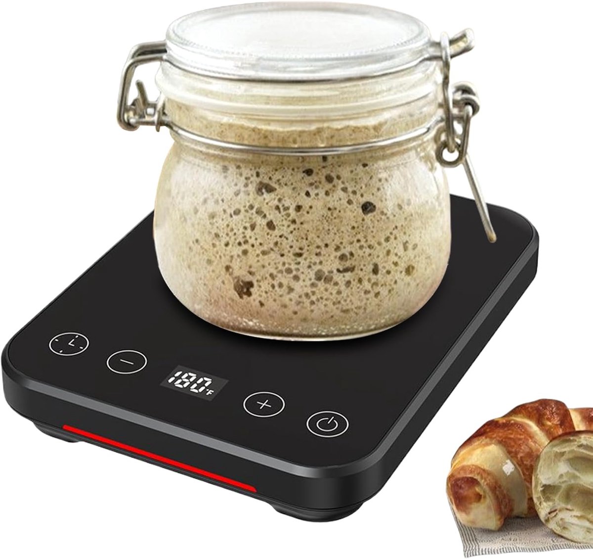 Deegwarmer Keuken - Gaarelement Kookmat - Bakken Brood - Automatisch Aan/Uit - 15 x 11.7 cm - Wit