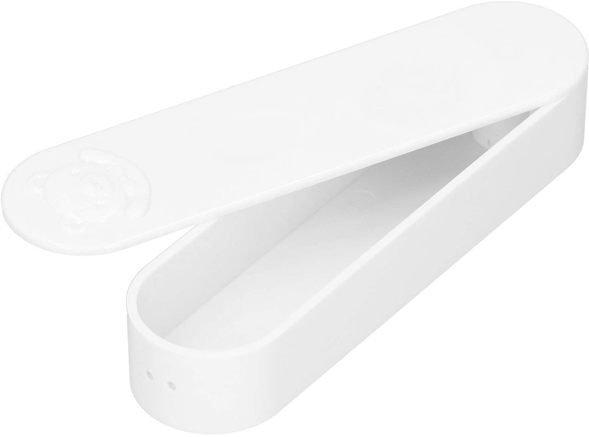 Mini Reiskoffer voor Het Organiseren van Kleine Onderdelen - Draagbare Opbergdoos voor Wattenstaafjes - Wit - Wassen en Opbergen - Ideaal voor Onderweg - 5,3 x 1,4 x 0,9 inch