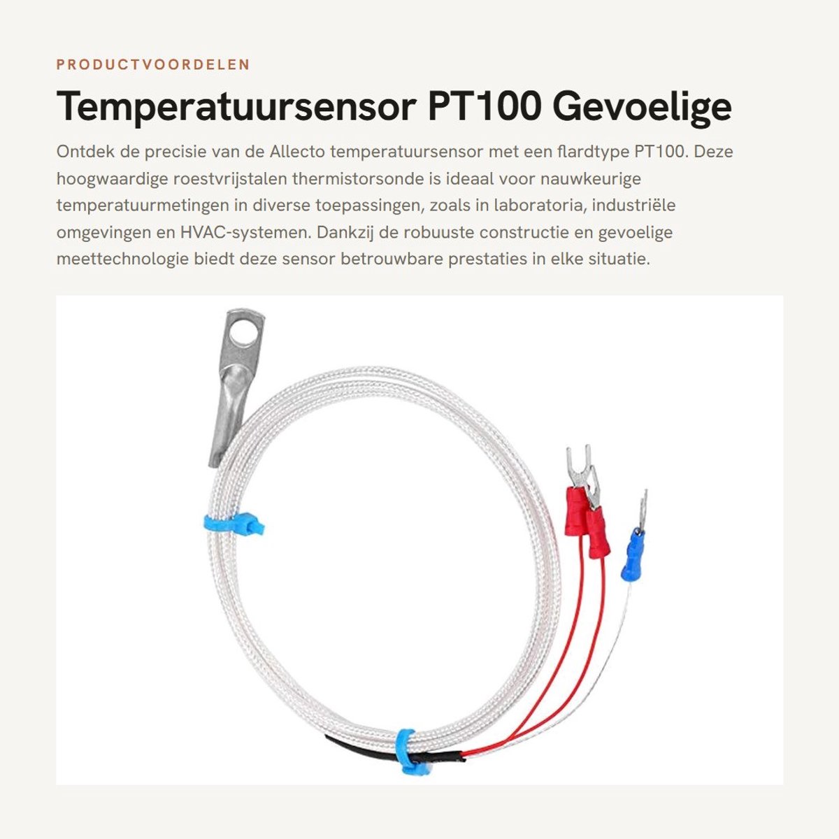 Dailygoods- Temperatuursensor Gevoelige roestvrijstalen patch-sonde