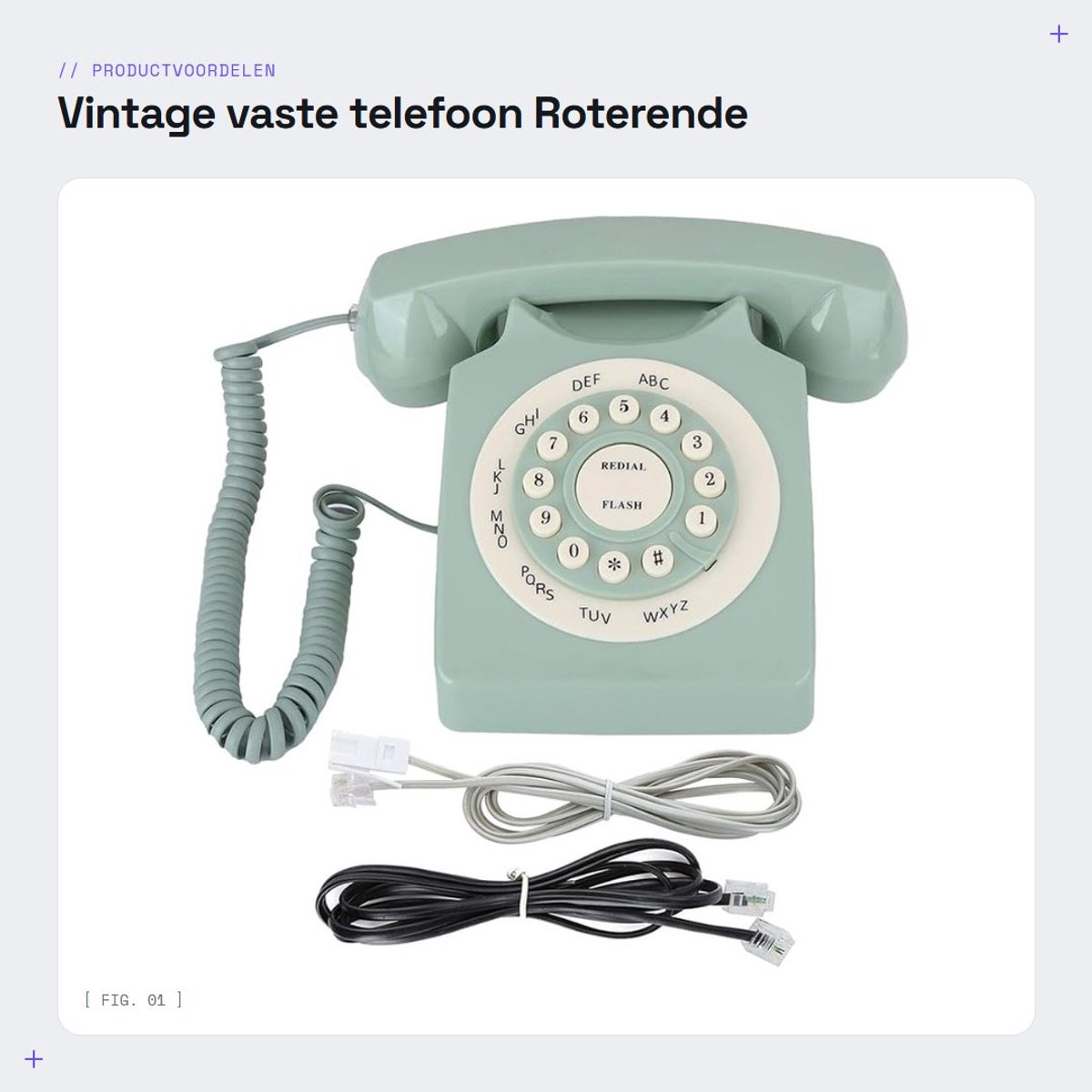 Allecto - Vintage vaste telefoon - Roterende wijzerplaat - Antieke