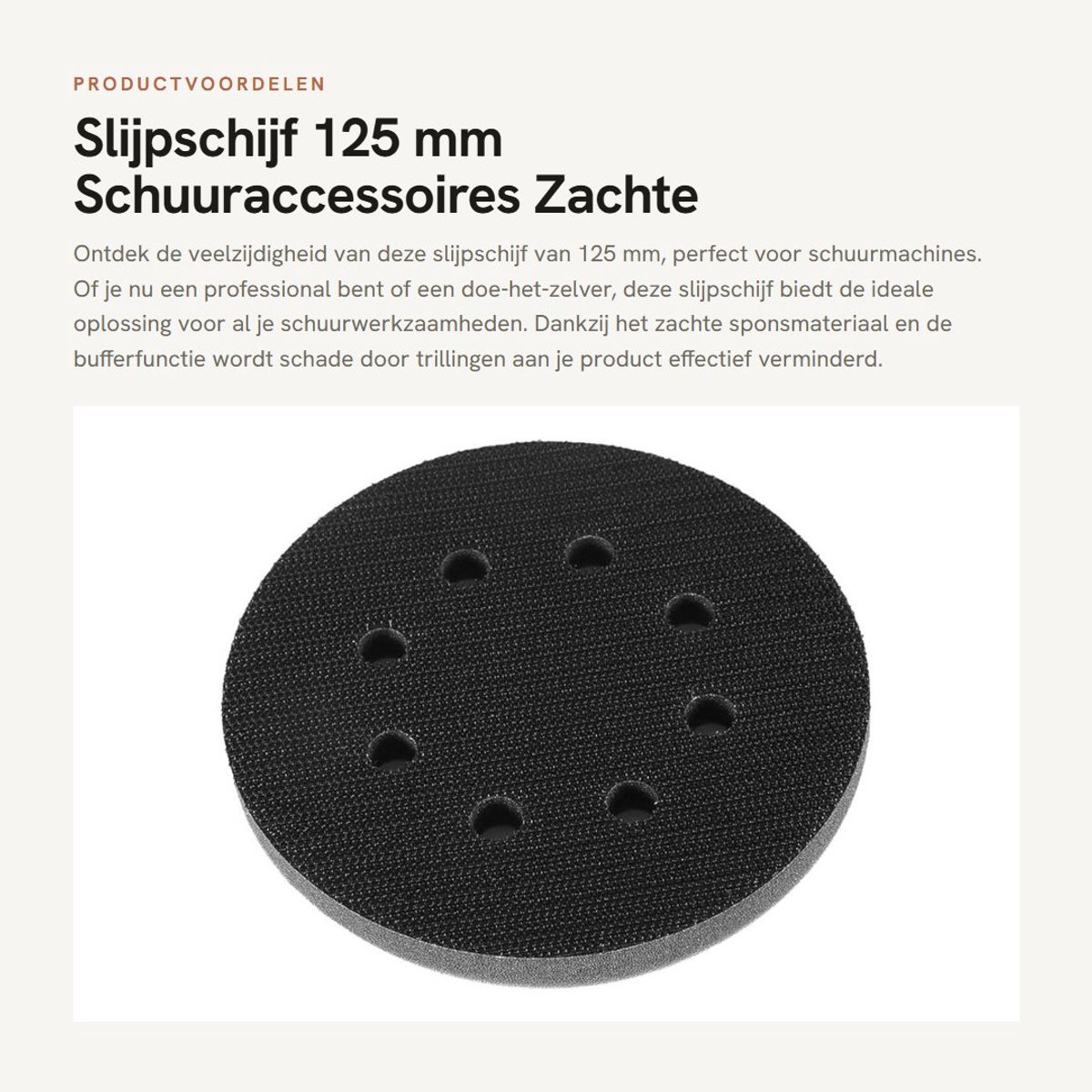 Dailygoods- Slijpschijf 125mm - Zachte Spons - Interface-pad - Schuurmachine Accessoires - Trillingsdemping - Eenvoudig te Installeren - Schuurpad