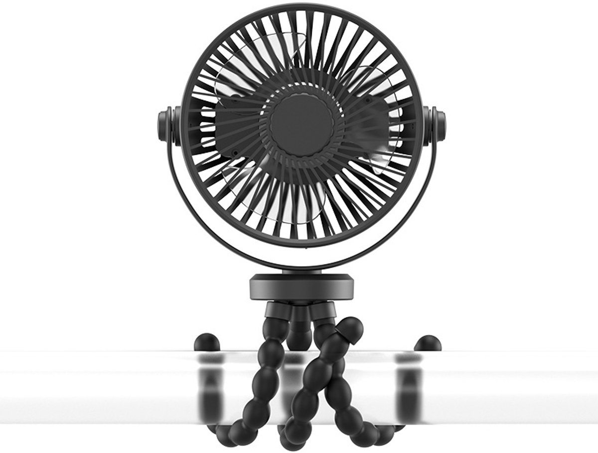 YAGXIG Oplaadbare Draagbare Ventilator - Geschikt voor Kinderwagen - Stille Mini Ventilator met Clip-on - 3 Windsnelheden - USB Mini Ventilator - Omvormbare Ventilator - 720° Draaibaar