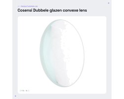 Double Convex Glass Lens - Convex Lens Clear 100mm Focal Length 50mm Diameter Testing Device Optical Lens voor Lab School en Wetenschappelijk Onderzoek