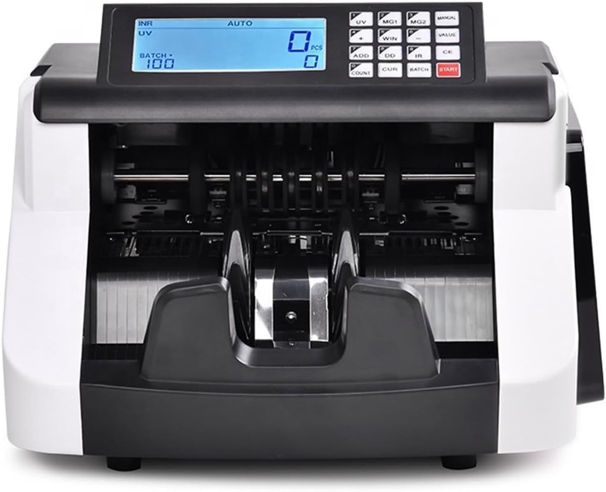 Geldtelmachine - Bankbiljet Teller - Efficiënt Geld Verwerken - Automatische Valsgelddetectie - 200 Stuks Capaciteit - Zwart