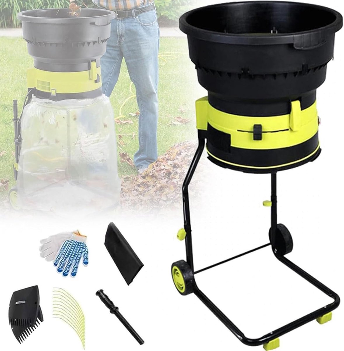 Elektrische Tuinversnipperaar - Bladverhakselaar Mulcher - Tuin Opruimen - Bladloze Technologie - 2500W 8000 RPM - Zwart
