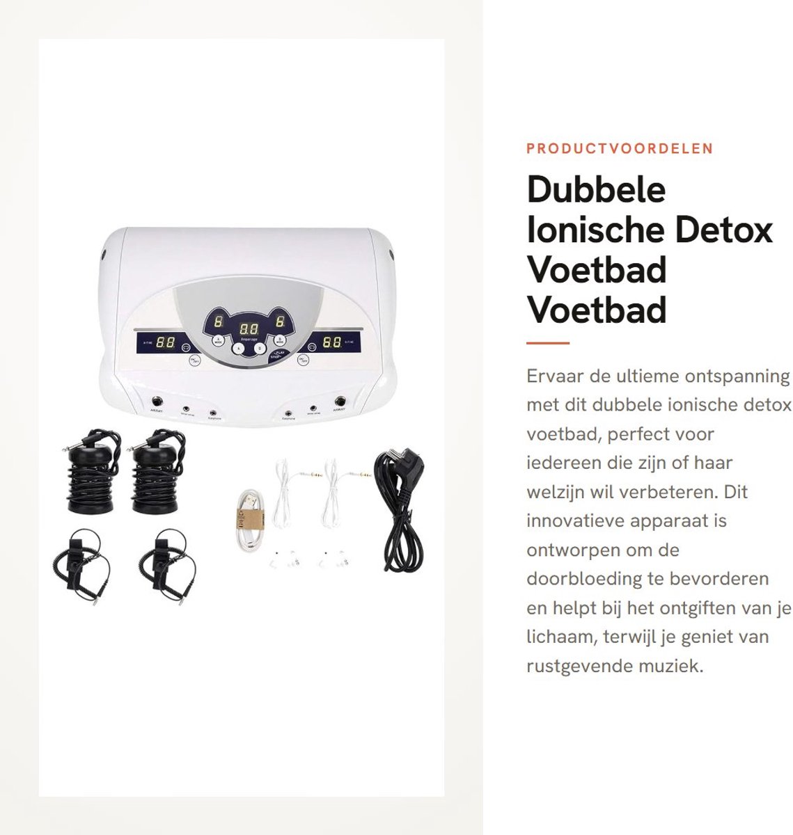 Dailygoods- Voetbad Dubbele Ionische Detox - Huishoudelijke Spa - Afspeelfunctie met Muziek - Bevordering Doorbloeding - Ontgifting - Vermoeidheid Verlichten - Voetenbad