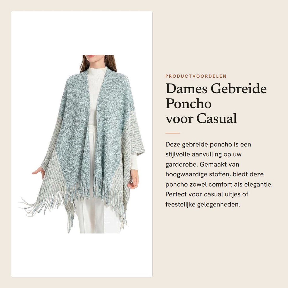 Dailygoods- Poncho Zacht en Zwaar - Dames - Casual - 1-Pack - Ontspannen Pasvorm - Perfect Cadeau - Cape
