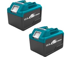 2-delige 18V Vervangende Accuset - 12,0 Ah Li-ion Schuifaccu’s voor Compatibel Elektrisch Gereedschap