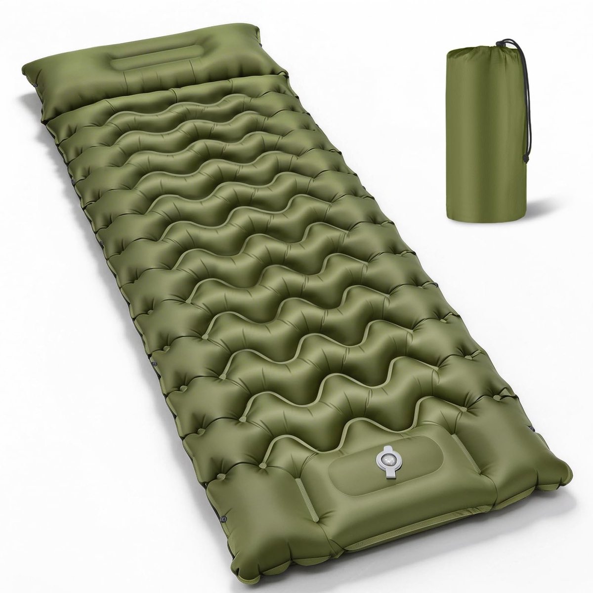 Dailygoods- Luchtmatras 1 Persoon - Opblaasbare Matras met Voetpomp - Waterdicht - Compact - Ideaal voor Camping - Afmetingen 196 x 70 x 10 cm